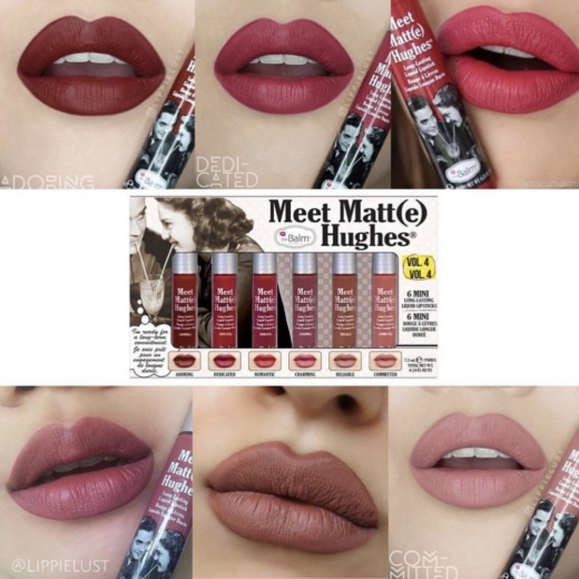 مجموعة 6 ميني احمر شفاه روج سائل ميت مات هيوز - Vol.4 - من ذا بالم