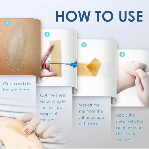 شريط سيليكون للندبات الجراحية،  الولادة القيصرية وشفط الدهون والجدرة والحروق وقابلة لإعادة الاستخدام