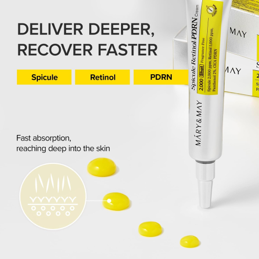 كريم سبايكول بالريتينول وPDRN بجرعات 2000  لتنعيم البشرة وتقليل التجاعيد- من  ماري اند ماي