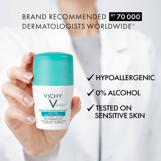 مزيل عرق رول لعلاج العرق الشديد مضاد للبقع 48 ساعه - من فيشي